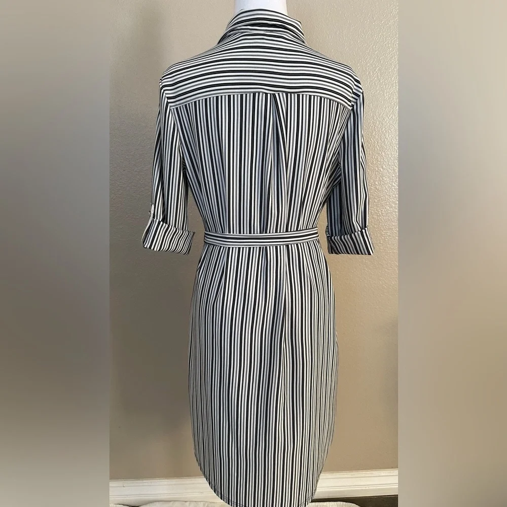 Mlle Gabrielle Black and Tan Belted Shirt Dress NWT - Picture 7 of 7